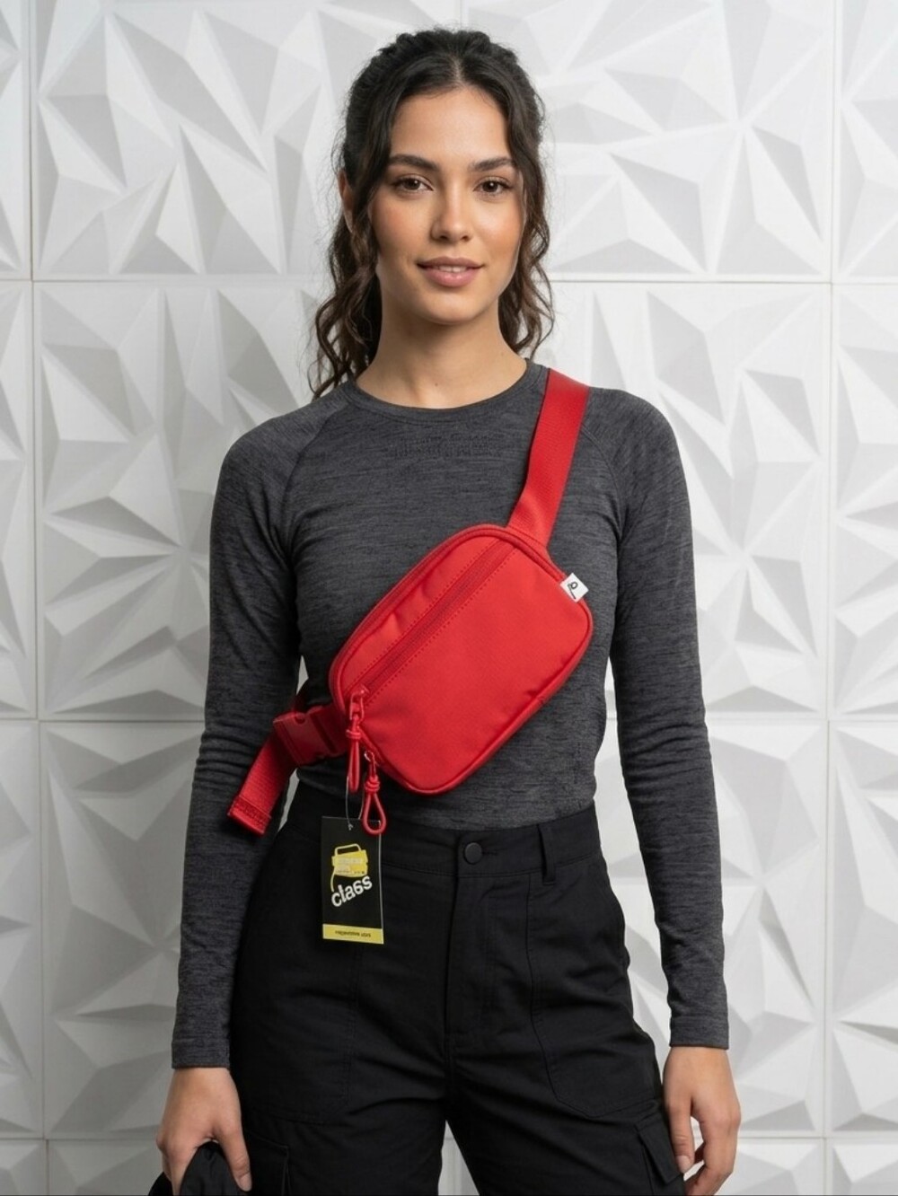Red Crossbody Belt Bag
